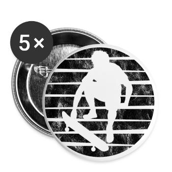 Skateboarder Skateboard Skater Skate Skateing - Buttons large 2.2''/56 mm (5-pack) - white - Front