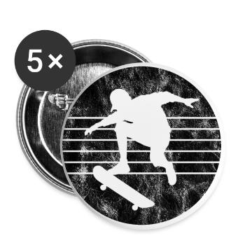 Skateboarder Skateboard Skater Skate Skateing - Lot de 5 grands badges (56 mm) - blanc - Devant
