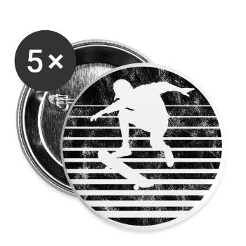 Skateboarder Skateboard Skater Skate Skateing - Lot de 5 grands badges (56 mm) - blanc - Devant