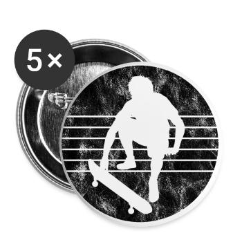 Skateboarder Skateboard Skater Skate Skateing - Buttons groß 56 mm (5er Pack) - Weiß - Vorne