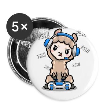 Lama - Buttons groß 56 mm (5er Pack) - Weiß - Vorne