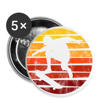 Skateboarder Skateboard Skater Skate Skateing - Lot de 5 grands badges (56 mm) - blanc - Devant