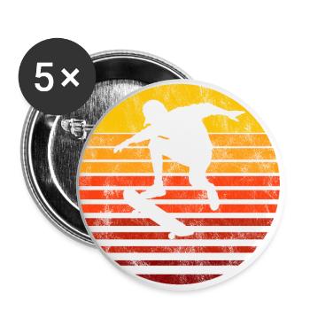 Skateboarder Skateboard Skater Skate Skateing - Lot de 5 grands badges (56 mm) - blanc - Devant