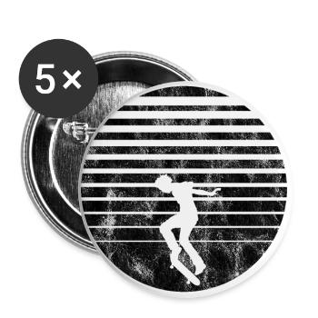 Skateboarder Skateboard Skater Skate Skateing - Buttons large 2.2''/56 mm (5-pack) - white - Front