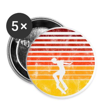 Skateboarder Skateboard Skater Skate Skateing - Buttons groß 56 mm (5er Pack) - Weiß - Vorne