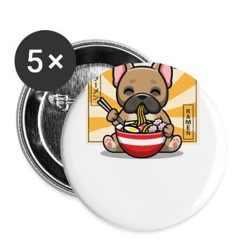 French Bulldog - Buttons large 2.2''/56 mm (5-pack) - white - Front