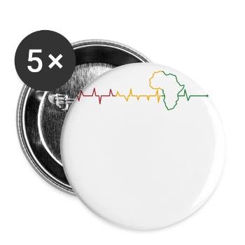 Carte de l’Afrique Heartbeat Black History - Lot de 5 grands badges (56 mm) - blanc - Devant