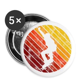 Skateboard Skateboarder Skater Skate Skateing - Buttons large 2.2''/56 mm (5-pack) - white - Front