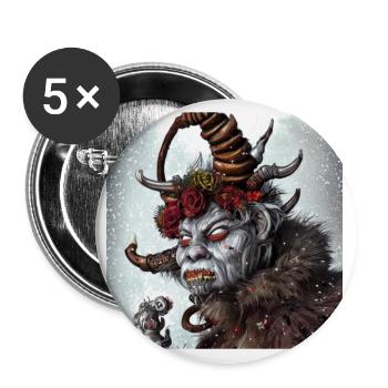 Krampus - Lot de 5 grands badges (56 mm) - blanc - Devant