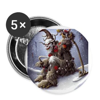Krampus - Lot de 5 grands badges (56 mm) - blanc - Devant