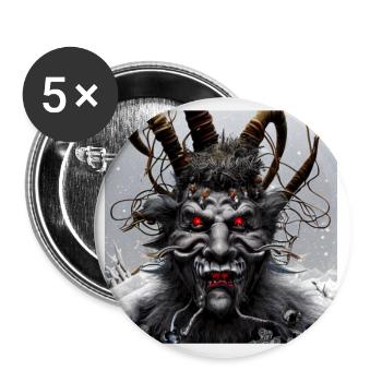 Krampus - Buttons groß 56 mm (5er Pack) - Weiß - Vorne