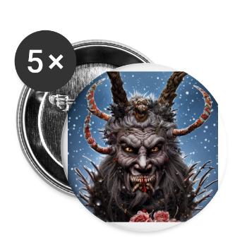 Krampus - Lot de 5 grands badges (56 mm) - blanc - Devant