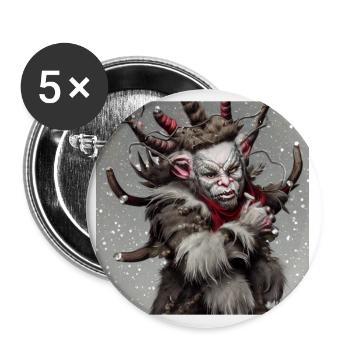 Krampus - Buttons groß 56 mm (5er Pack) - Weiß - Vorne
