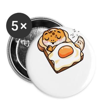 Leopardgecko - Buttons groß 56 mm (5er Pack) - Weiß - Vorne