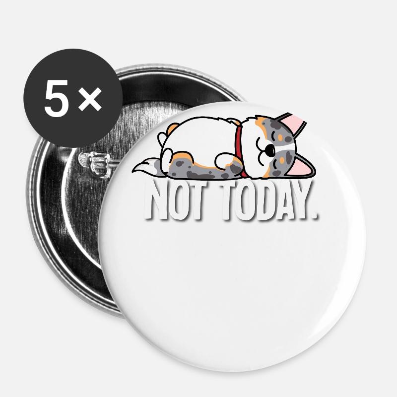 Blue Merle Corgi - Buttons large 2.2''/56 mm (5-pack) - white