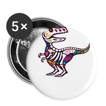 T Rex - Buttons large 2.2''/56 mm (5-pack) - white - Front