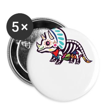 Triceratops - Buttons large 2.2''/56 mm (5-pack) - white - Front