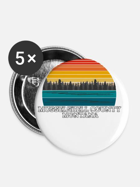 Musselshell County Montana - Buttons groß 56 mm (5er Pack) - Weiß