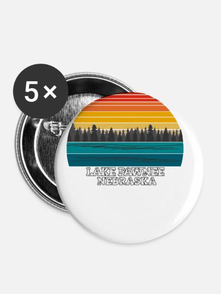 Lake Pawnee Nebraska - Buttons groß 56 mm (5er Pack) - Weiß