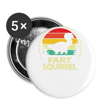 Mouffette - Lot de 5 grands badges (56 mm) - blanc - Devant