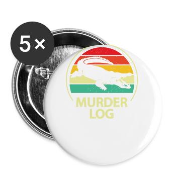 Murder Log - Buttons large 2.2''/56 mm (5-pack) - white - Front