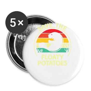 Seekuh - Buttons groß 56 mm (5er Pack) - Weiß - Vorne