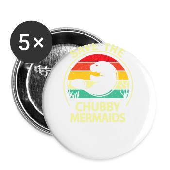 Manatee - Buttons large 2.2''/56 mm (5-pack) - white - Front