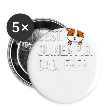 Guinea Pig Dad - Buttons large 2.2''/56 mm (5-pack) - white - Front