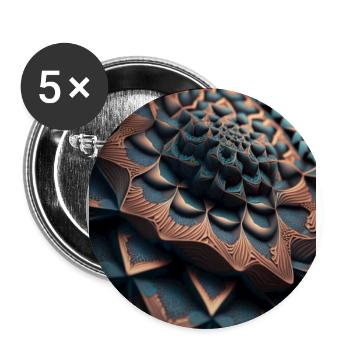 Si-Fi, motif, abstrait, orange, noir - Lot de 5 grands badges (56 mm) - blanc - Devant
