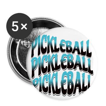 Pickleball Outdoor Spiel Für Männer Und Frauen - Buttons groß 56 mm (5er Pack) - Weiß - Vorne