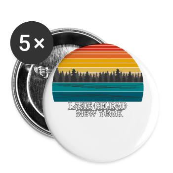 Lake Gilead New York - Buttons groß 56 mm (5er Pack) - Weiß - Vorne