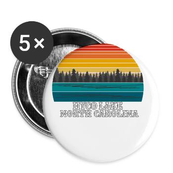 Hyco Lake North Carolina - Buttons groß 56 mm (5er Pack) - Weiß - Vorne