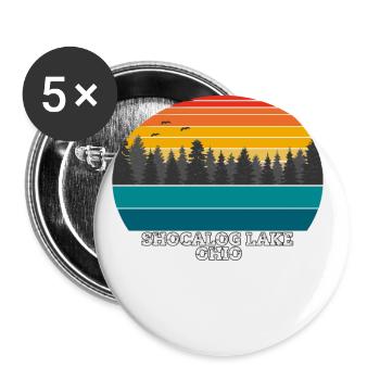 Shocalog Lake Ohio - Buttons groß 56 mm (5er Pack) - Weiß - Vorne