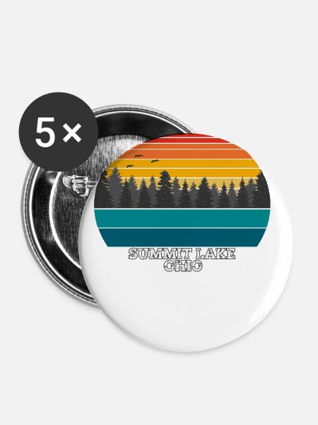 Summit Lake Ohio - Buttons groß 56 mm (5er Pack) - Weiß