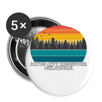 Altus City Reservoir Oklahoma - Buttons large 2.2''/56 mm (5-pack) - white - Front
