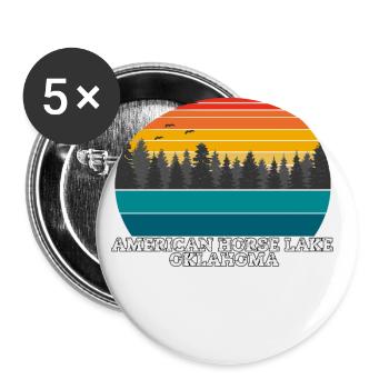 American Horse Lake Oklahoma - Buttons large 2.2''/56 mm (5-pack) - white - Front