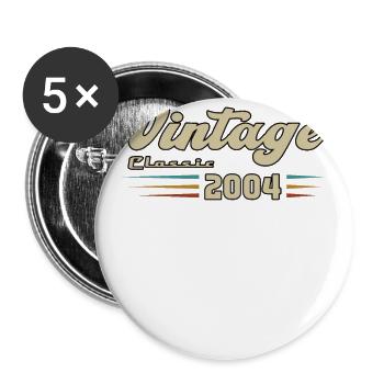2004 Geburtstag Vintage Classic - Buttons groß 56 mm (5er Pack) - Weiß - Vorne