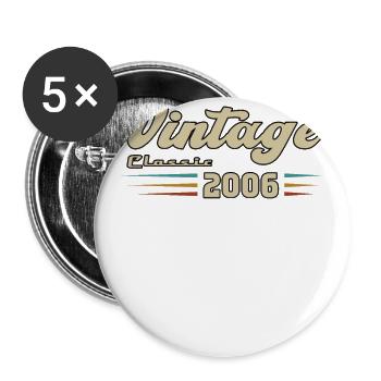 2006 Geburtstag Vintage Classic - Buttons groß 56 mm (5er Pack) - Weiß - Vorne