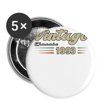 1993 Geburtstag Vintage Classic - Buttons groß 56 mm (5er Pack) - Weiß - Vorne
