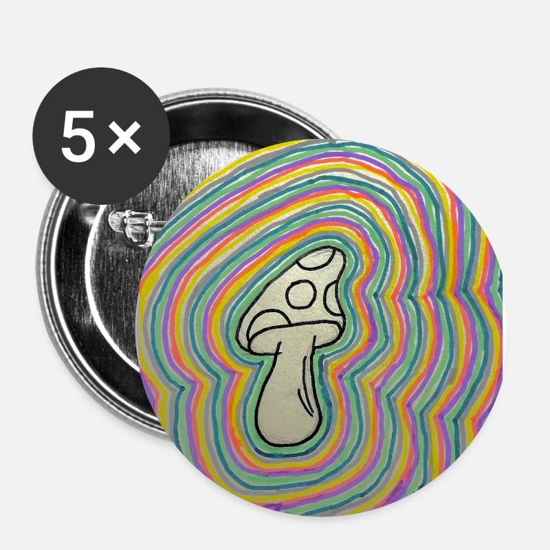 Dream Mushroom - Buttons large 2.2''/56 mm (5-pack) - white