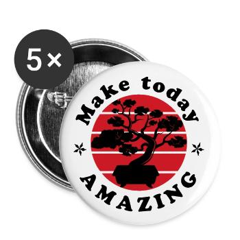 Make today amazing - Buttons large 2.2''/56 mm (5-pack) - white - Front