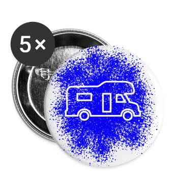 Alkoven Wohnmobil - Buttons groß 56 mm (5er Pack) - Weiß - Vorne