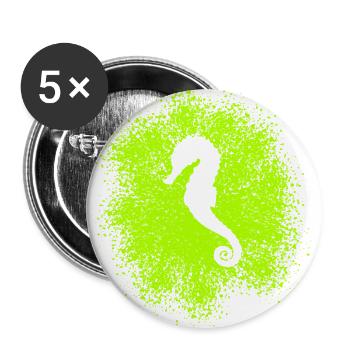 Sea horse - Buttons large 2.2''/56 mm (5-pack) - white - Front