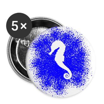 Sea horse - Buttons large 2.2''/56 mm (5-pack) - white - Front