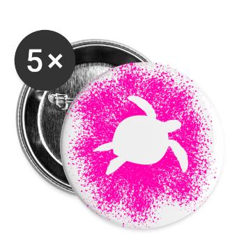 Sea Turtle Turtle in the Oceans - Buttons large 2.2''/56 mm (5-pack) - white - Front