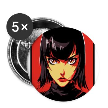 Anime Manga Sci-Fi Femme : Portrait Proxy - Lot de 5 grands badges (56 mm) - blanc - Devant