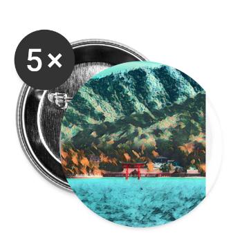 Red Gate of Peace, Ashinoko Lake, Japan - Buttons large 2.2''/56 mm (5-pack) - white - Front