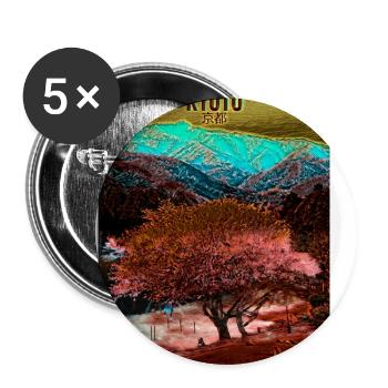 Mélange de couleurs Kyoto - Lot de 5 grands badges (56 mm) - blanc - Devant