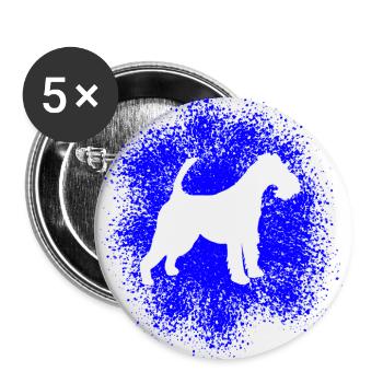 Drahthaar-Foxterrier für Hundeliebhaber - Buttons groß 56 mm (5er Pack) - Weiß - Vorne