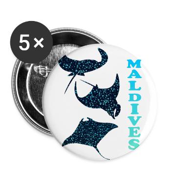 Mantarochen Malediven Manta Ray Maldives - Buttons large 2.2''/56 mm (5-pack) - white - Front